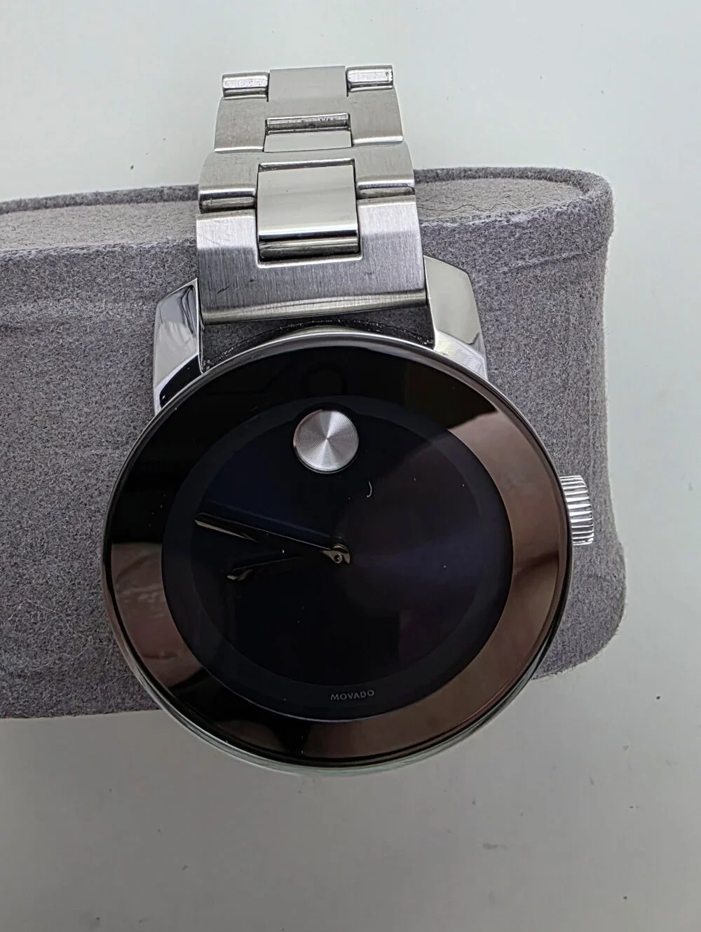 Movado Men's Stainless Steel Black Dial Museum Watch 36mm